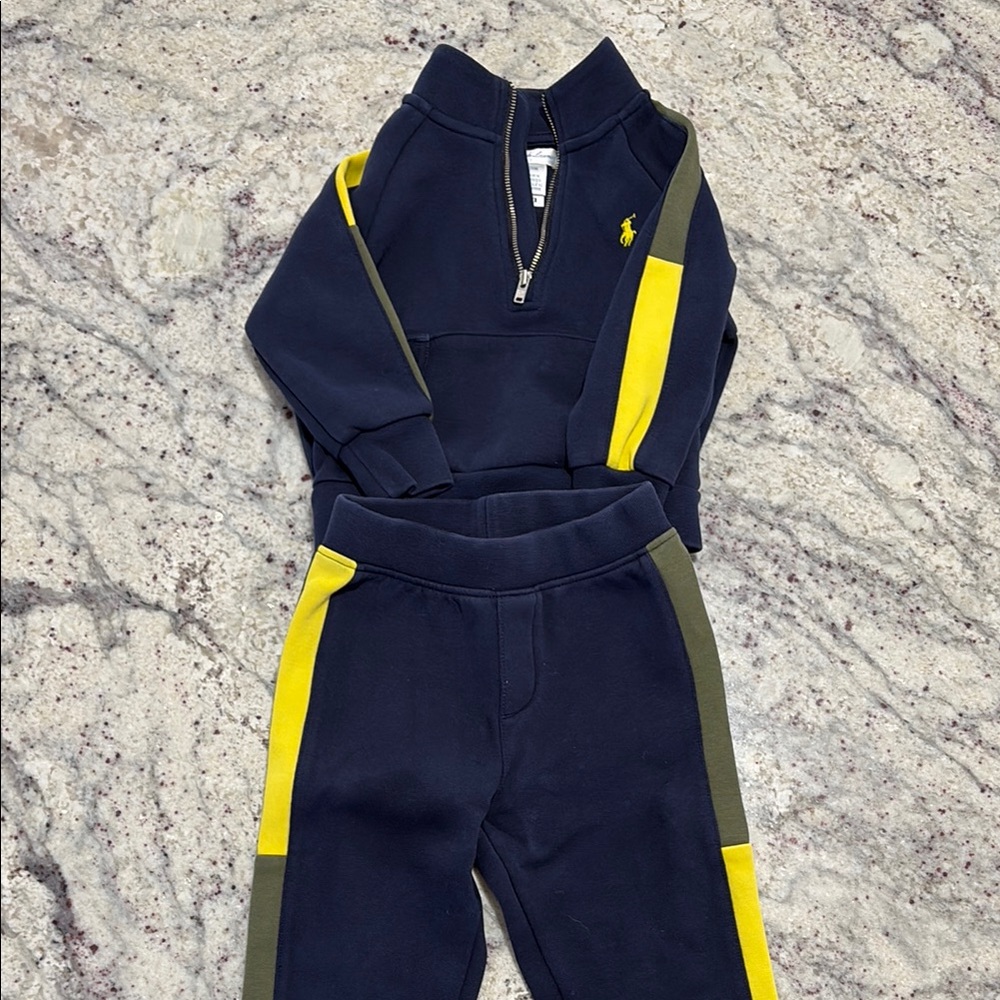 Polo Ralph Lauren Kids Navy and Yellow Tracksuit